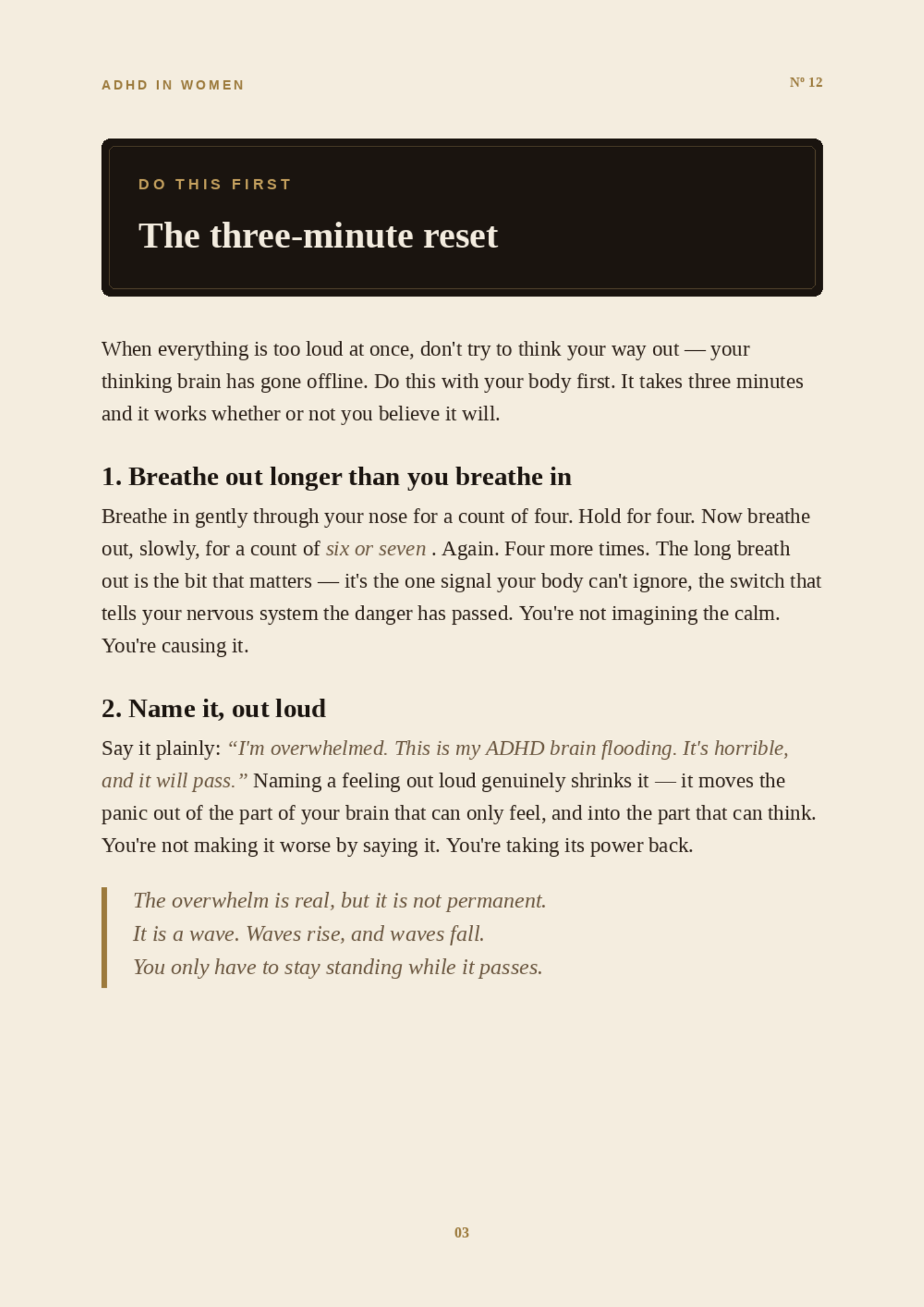 Inside the How Do I Get Through Today? guide
