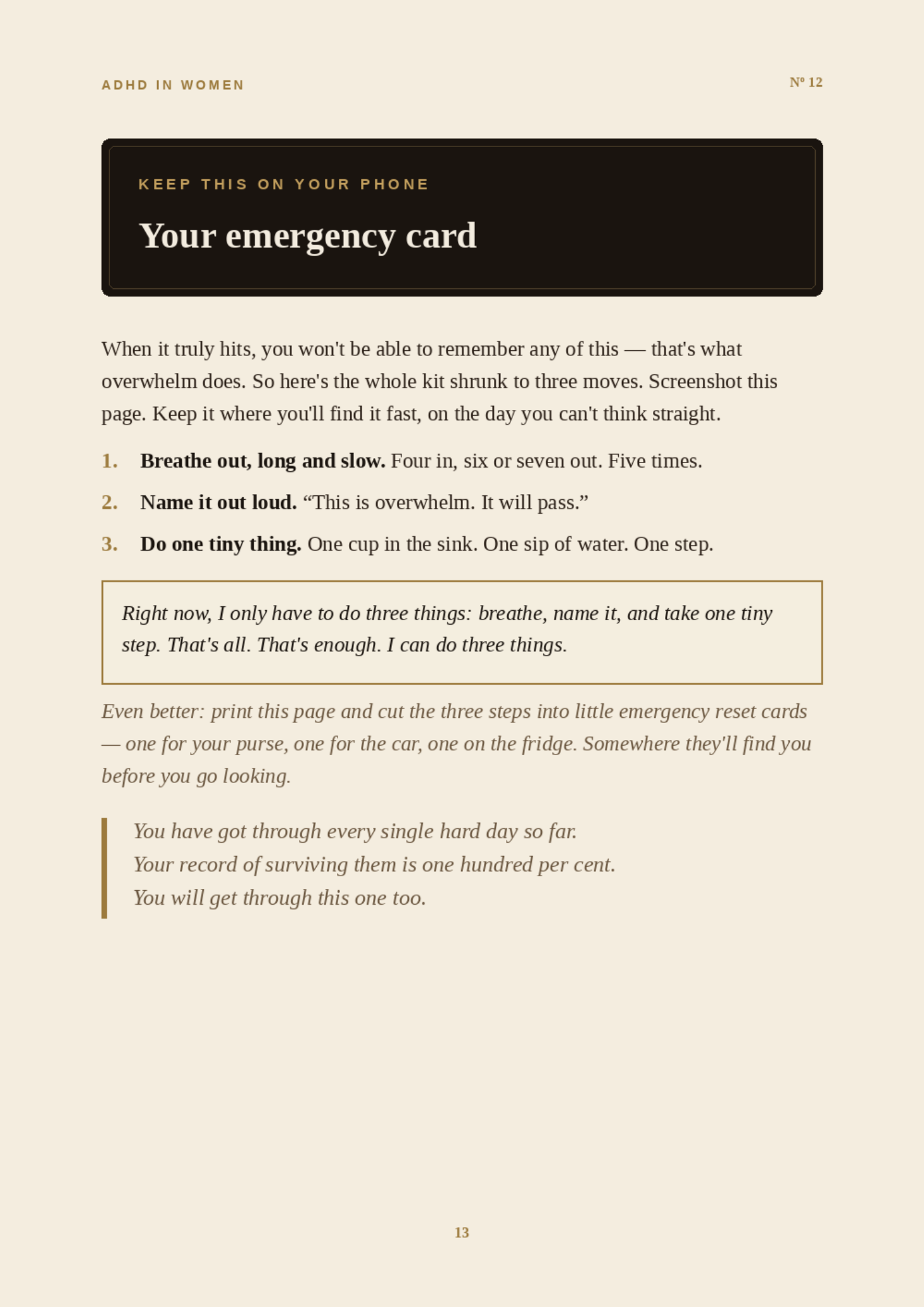 Inside the How Do I Get Through Today? guide