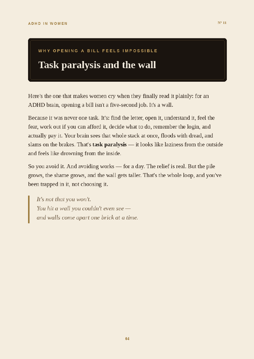 Inside the Why Can't I Deal With Money? guide