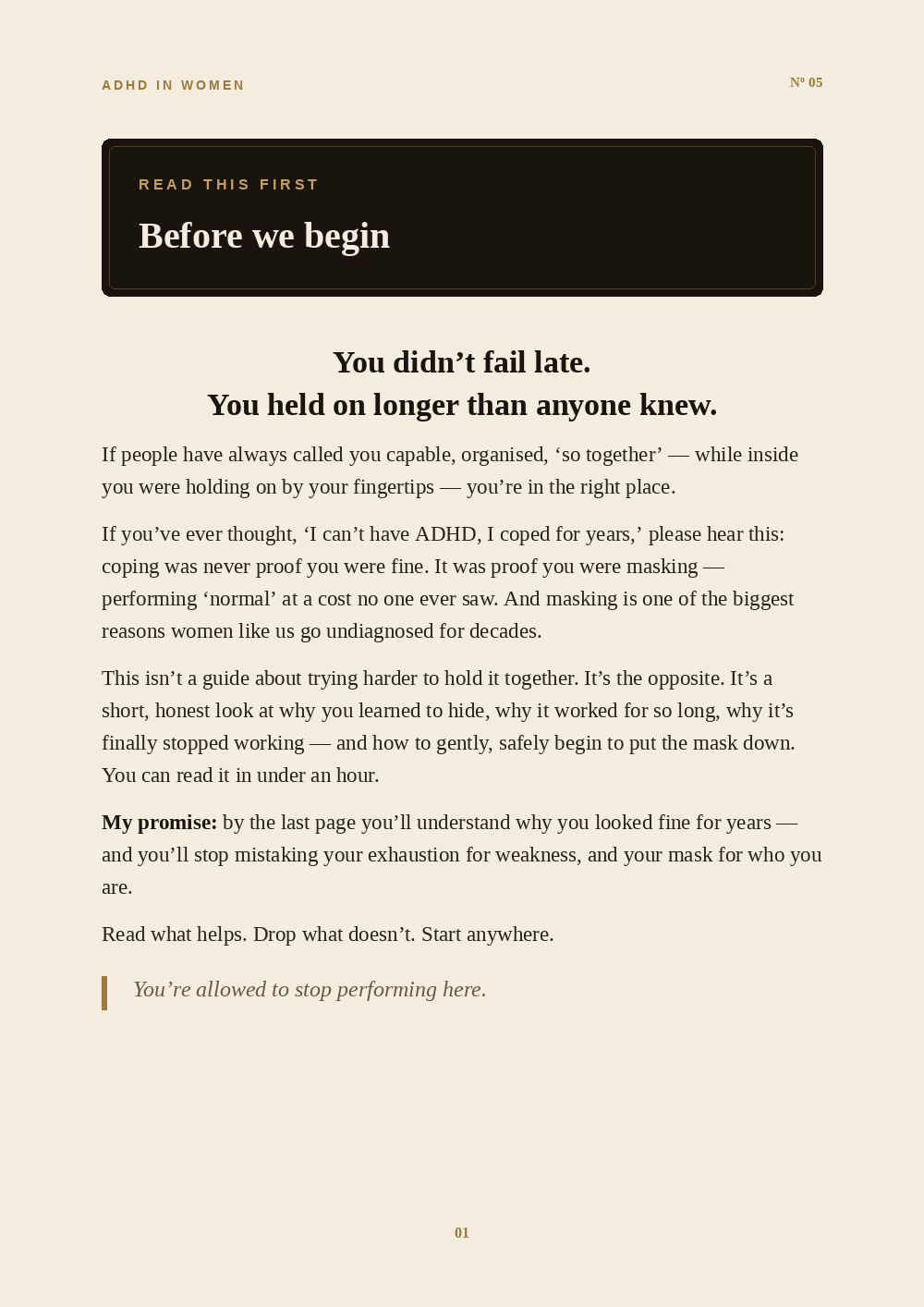 Inside the Why Did I Look Fine For Years? guide