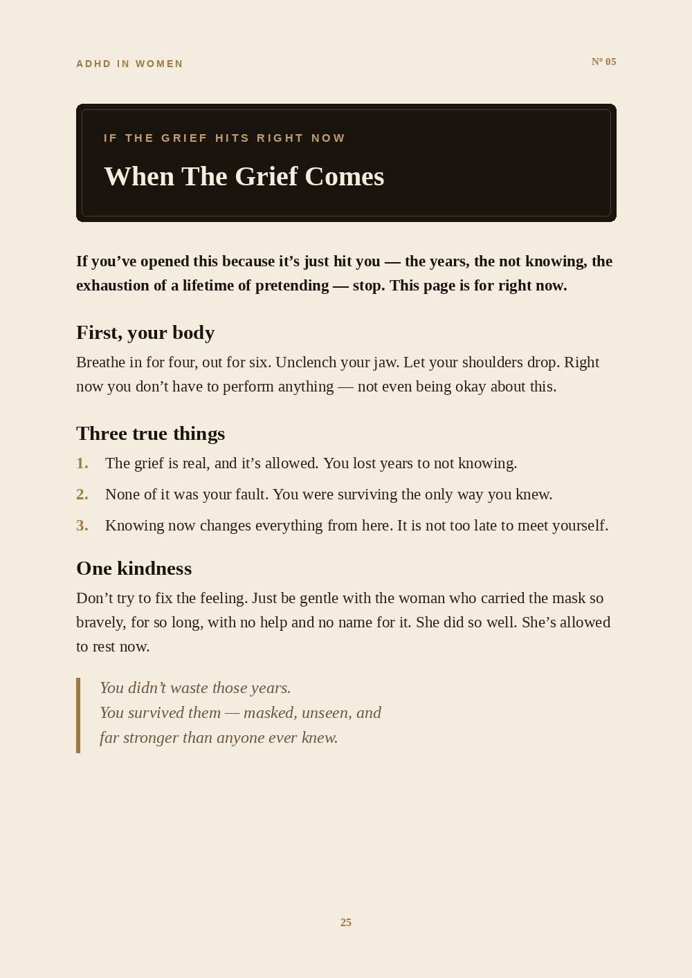 Inside the Why Did I Look Fine For Years? guide